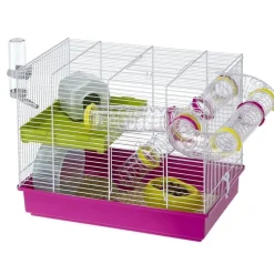 Ferplast Laura Fun and Interactive Hampster Cage with Accessories - Pink - 39" X 22" X 18" Inches