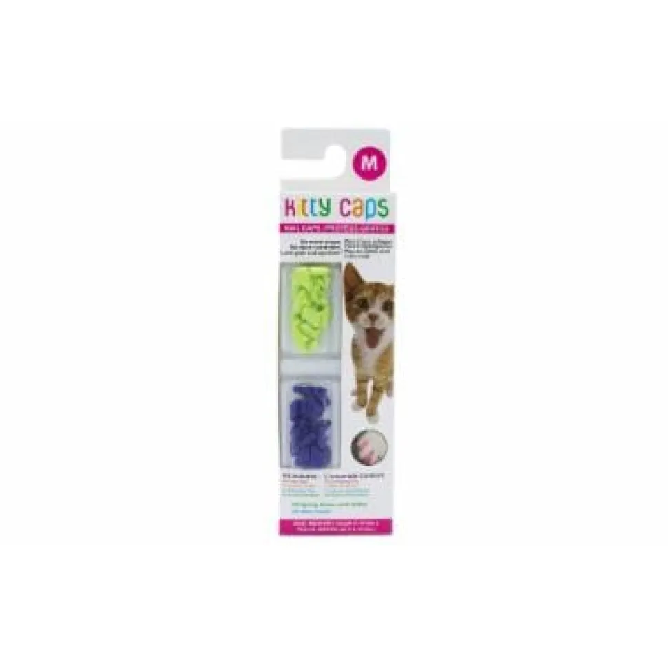 Fetch for Pets Kitty Anti-Scratching Cat Rubber Nail Tip Covers - Green/Glitter - Medium - 40 Count