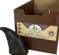 Fieldcrest Farms Buffalo Horns Natural Dog Chews - Large - 10 Pack