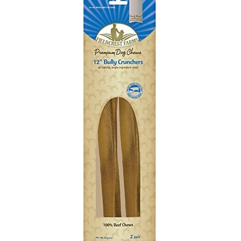 Fieldcrest Farms Bully Crunchers Beef Dog Bully Sticks and Natural Chews - Beef - 12 In - 2 Pack
