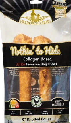 Fieldcrest Farms Nothin' To Hide Ultra Knotted Bone Natural Dog Chews - Chicken - 2 Pack
