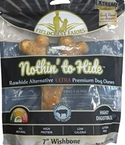 Fieldcrest Farms Nothin' To Hide Ultra Wishbone Natural Dog Chews - Beef - 7 In