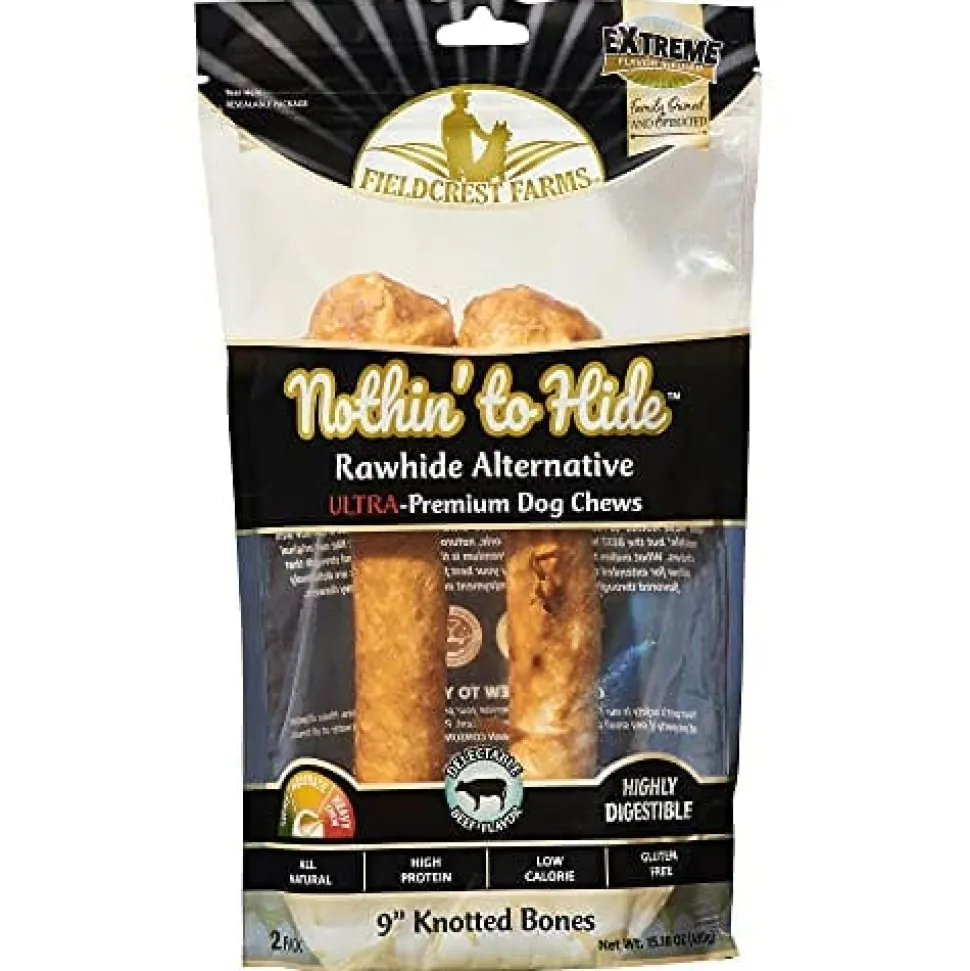 Fieldcrest Farms Nothin' To Hide Ultra Knotted Bone Natural Dog Chews - Beef - 9 In - 2 Pack