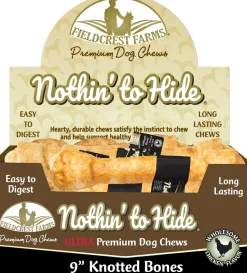 Fieldcrest Farms Nothin' To Hide Ultra Knotted Bone Natural Dog Treats - Chicken - 9 In - 14 Pack