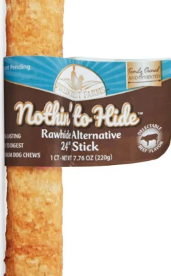 Fieldcrest Farms Nothin' To Hide Rawhide Alternative Rolls Natural Dog Treats - Beef - 24 In - 6 Pack