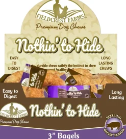 Fieldcrest Farms Nothin' To Hide Rawhide Alternative Bagel Natural Dog Chews - Bcn - 3 In - 24 Pack - 24 Pack