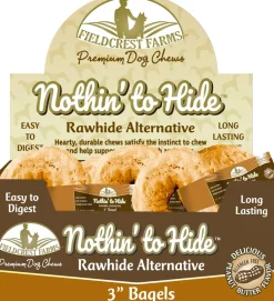 Fieldcrest Farms Nothin' To Hide Rawhide Alternative Bagels Natural Dog Chews - Peanut Butter - 3 In - 24 Pack