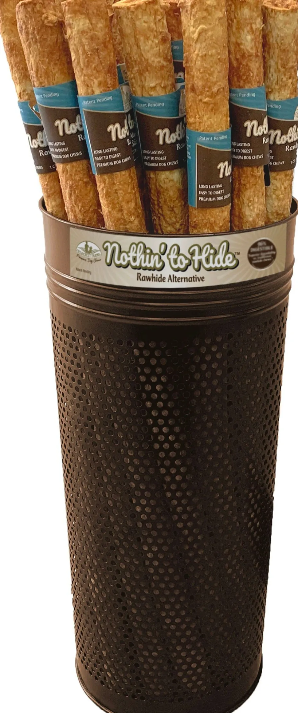Fieldcrest Farms Nothin' To Hide Rawhide Alternative Rolls Natural Dog Treats - Beef - 24 In - 24 Count