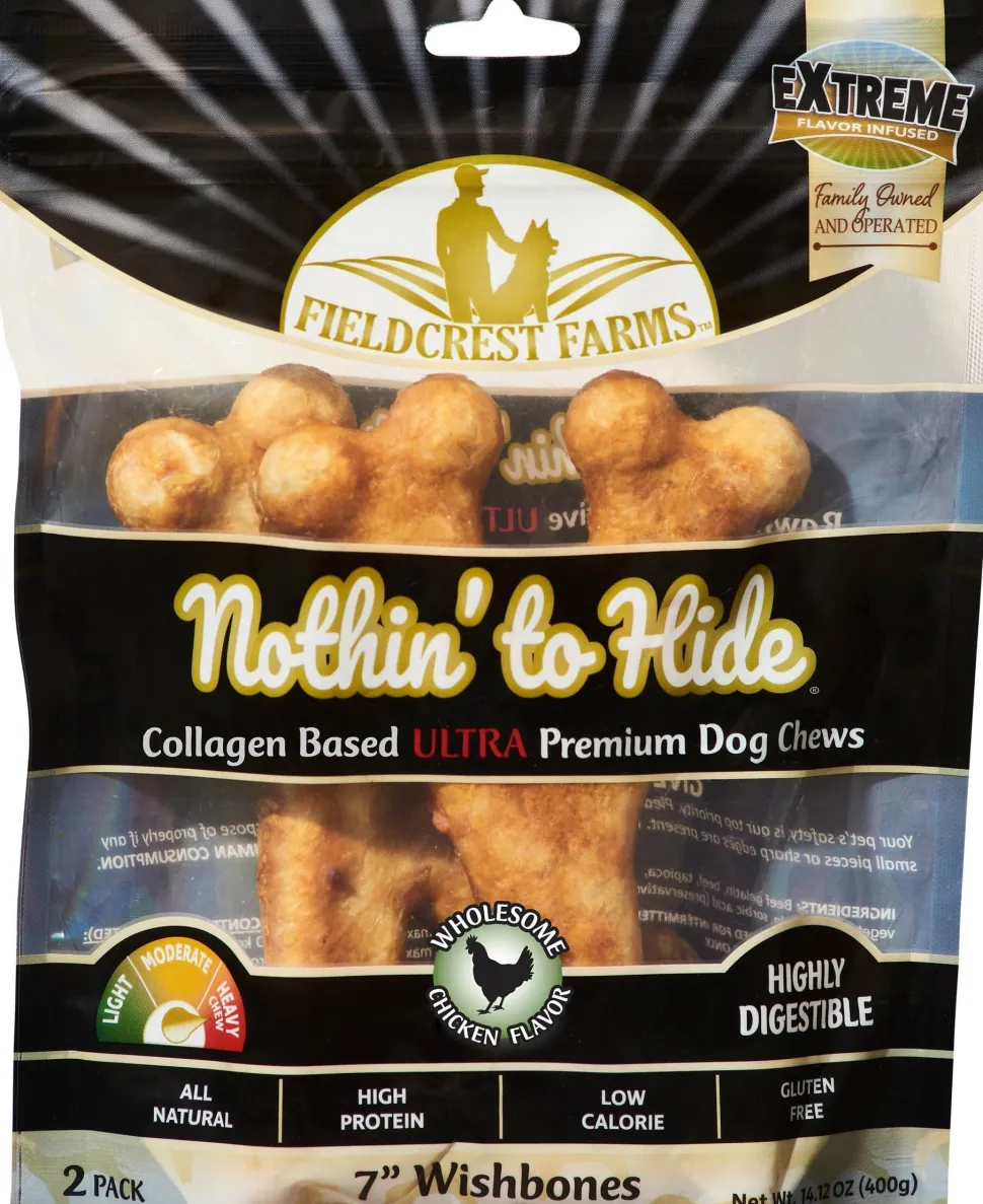 Fieldcrest Farms Nothin' To Hide Ultra Wish Bone Natural Dog Chews - Chicken - 2 Pack