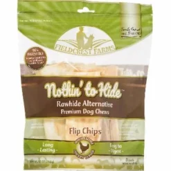 Fieldcrest Farms Nothin' To Hide Rawhide Alternative Flip Chips Natural Dog Chews - Chicken - 8 Pack