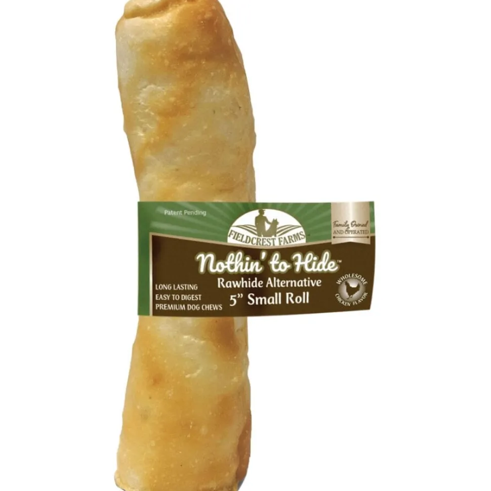 Fieldcrest Farms Nothin' To Hide Rawhide Alternative Rolls Natural Dog Chews - Chicken - 10 In - 24 Pack