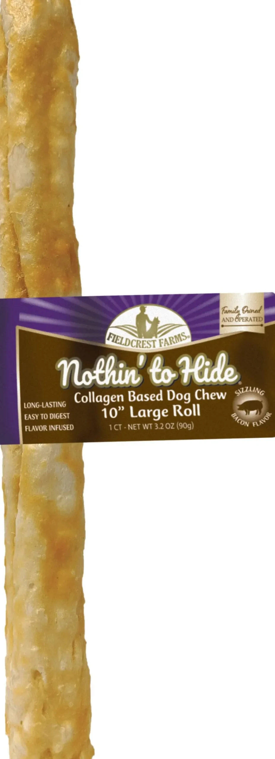 Fieldcrest Farms Nothin' To Hide Rawhide Alternative Roll Natural Dog Chews - Bcn - 10 In - 24 Pack - 24 Pack