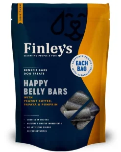 Finley's Happy Belly Bars with Pumpkin Papaya and Peanut Butter Soft Dog Chew Bars - 6 Oz