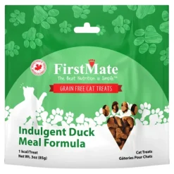 FirstMate Indulgent Grain-Free Duck Flavored Cat Treats - 3 Oz