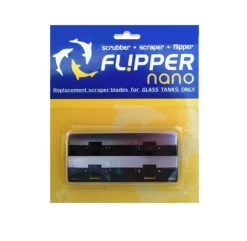 Flipper Cleaner Stainless Steel Replacement Blades for Glass Aquariums - Black - Nano, 2 Pack