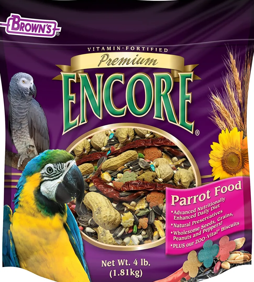 F.M. Brown's Encore Premium Parrot Bird Food - 4 lb Bag