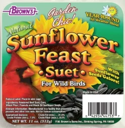 F.M. Brown's Sunflower Feast Suet Suet Cakes Bird Food - 11 oz