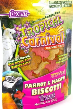 F.M. Brown's Super Premium Biscotti Biscuits Parrot-Macaw Bird Treats - 8 oz
