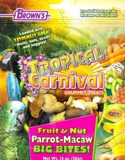 F.M. Brown's Super Premium Fruit & Nut Parrot -Macaw Big Bites Bird Treats - 10 oz