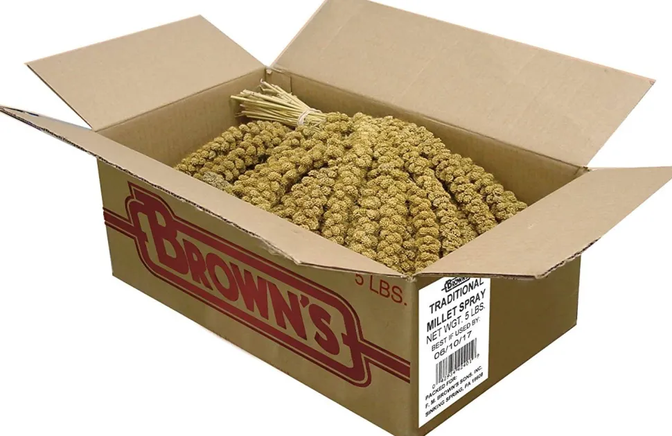 F.M. Brown's Super Premium Golden California Millet Sprays Bird Treats - 80 Count