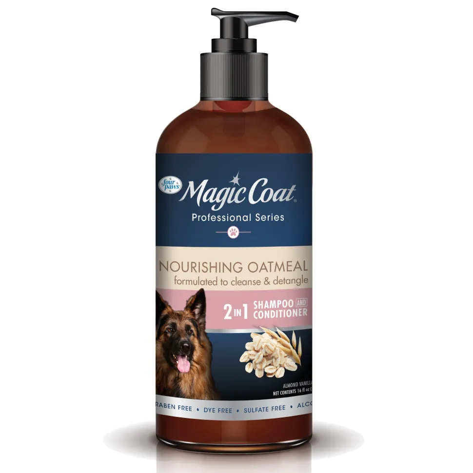 Four Paws Magic Coat Professional Series Nourishing Oatmeal 2 in 1 Dog Shampoo and Conditioner Two in One - 16 Fl. Oz