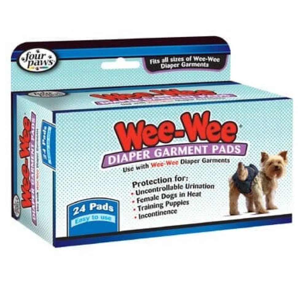 Four Paws Wee-Wee Diaper Garment Pads Dog Diapers - 24 Pack