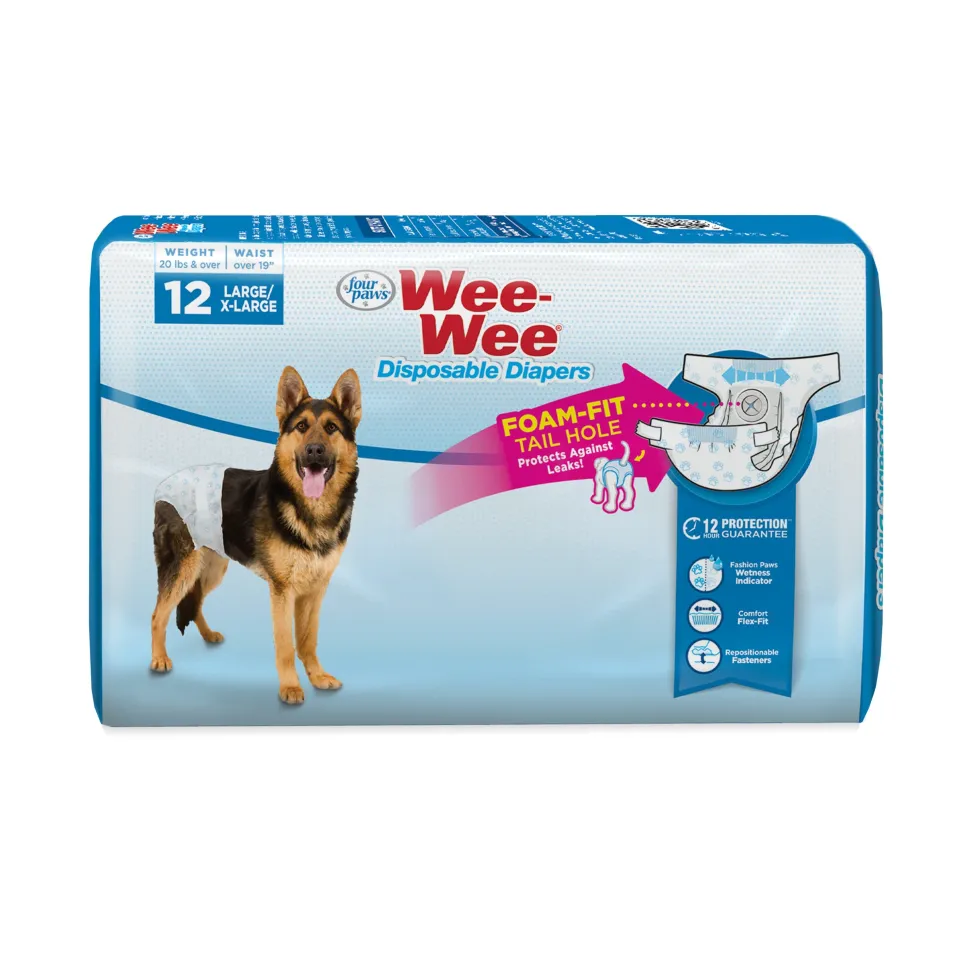 Four Paws Wee-Wee Disposable Dog Diapers Diaper - Large / XL - 12 Count