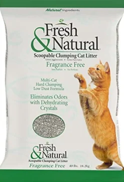 Fresh & Natural Fragrance Free Bag Cat Litter - 40 lb Bag