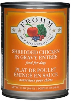 FROMM Four-Star Nutritionals Shredded Chicken in Gravy Canned Dog Food - 12.2 Oz - Case of 12