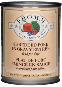 FROMM Four-Star Nutritionals Grain-Free Shredded Pork in Gravy Canned Dog Food - 12.2 Oz - Case of 12