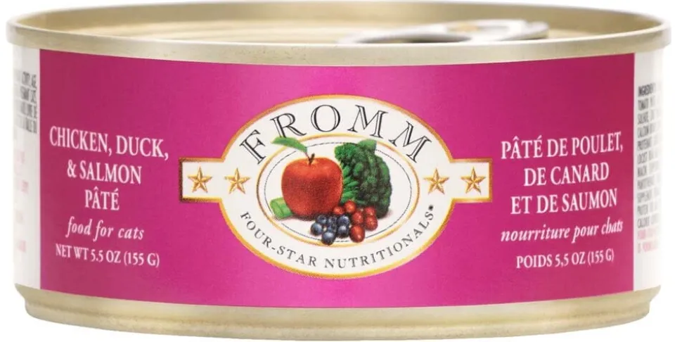 FROMM Four-Star Nutritionals Chicken Duck and Salmon Pate Canned Cat Food - 5.5 Oz - Case of 12