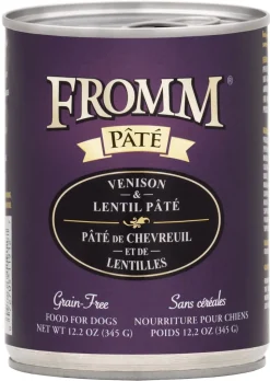 FROMM Gold Grain-Free Venison and Lentils Pate Canned Dog Food - 12.2 Oz - Case of 12
