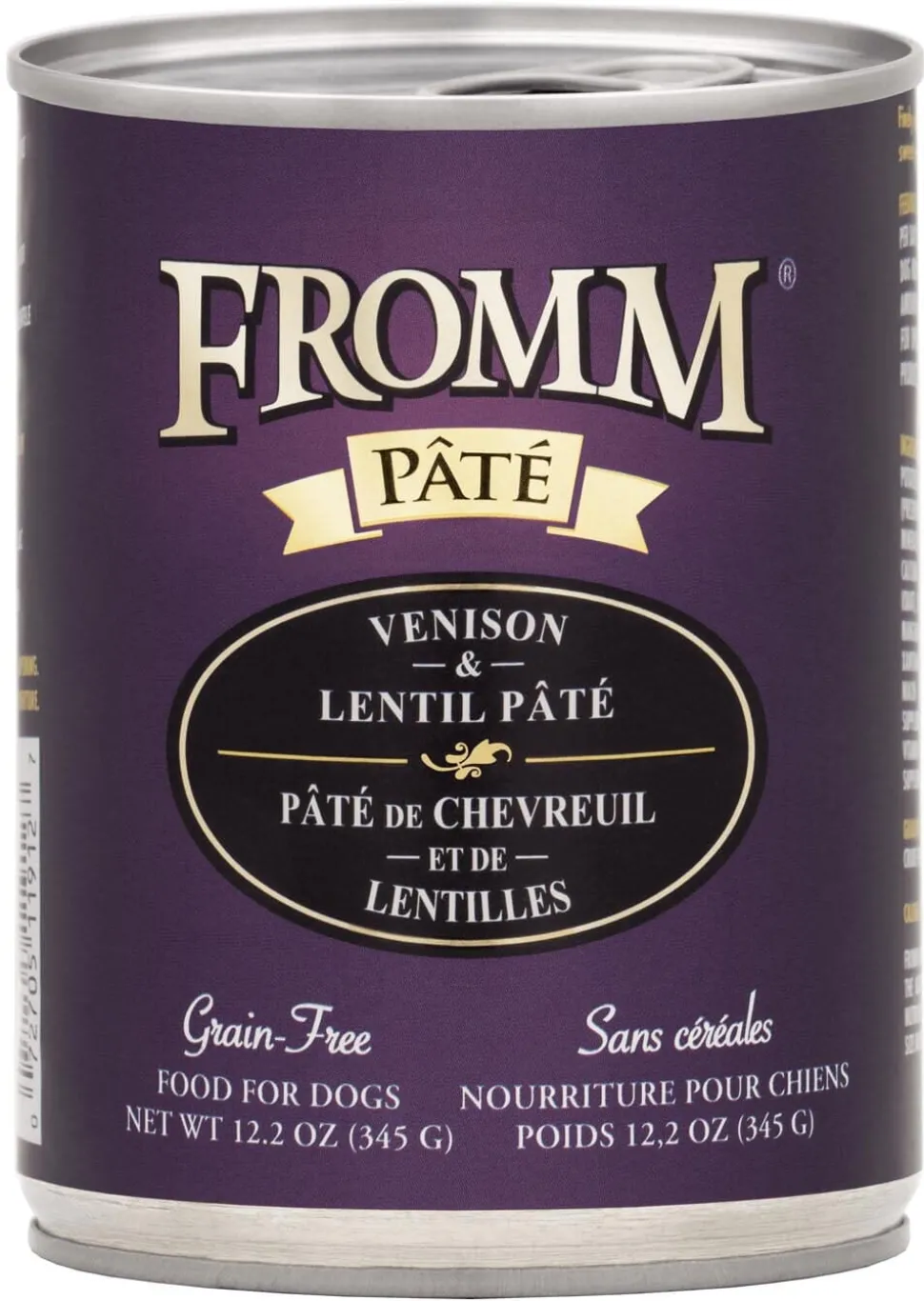 FROMM Gold Grain-Free Venison and Lentils Pate Canned Dog Food - 12.2 Oz - Case of 12