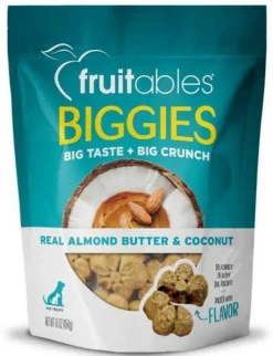 Fruitables Biggies Almond Butter & Coconut Crunchy Dog Treats - 16 oz Pouch