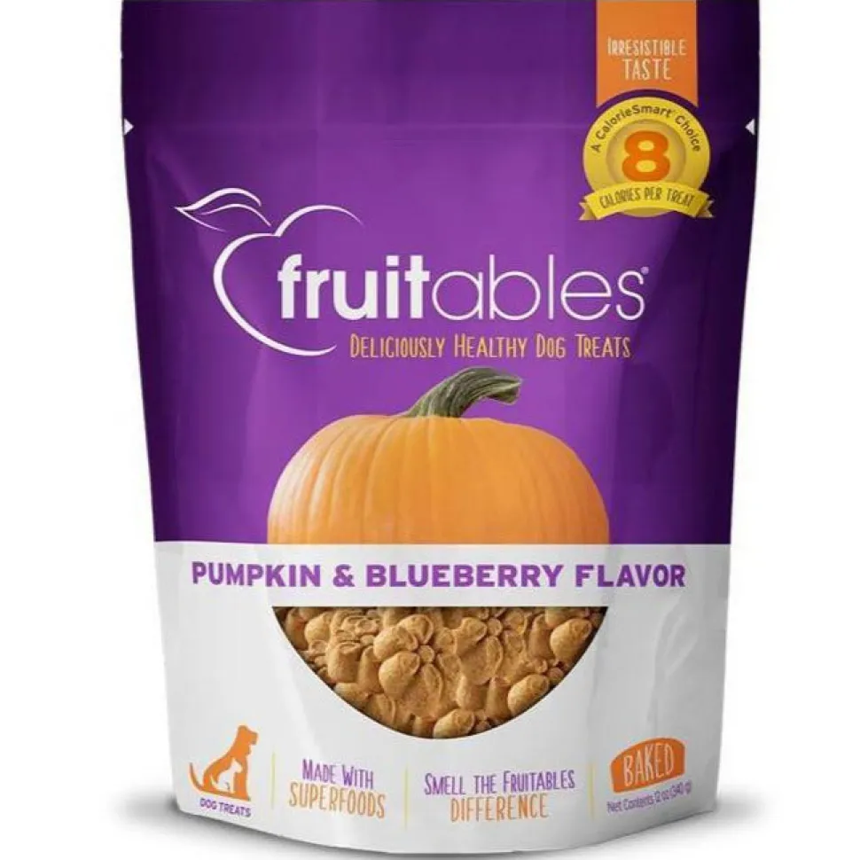 Fruitables Pumpkin & Blueberry Crunchy Dog Treats - 12 oz Pouch
