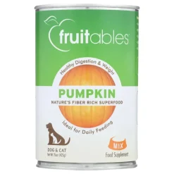 Fruitables Pumpkin Puree Canned Digestive Supplements for Dogs and Cats - 15 Oz