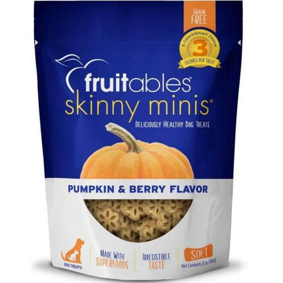 Fruitables Skinny Mini Pumpkin & Berry Soft and Chewy Dog Treats - 12 oz Pouch