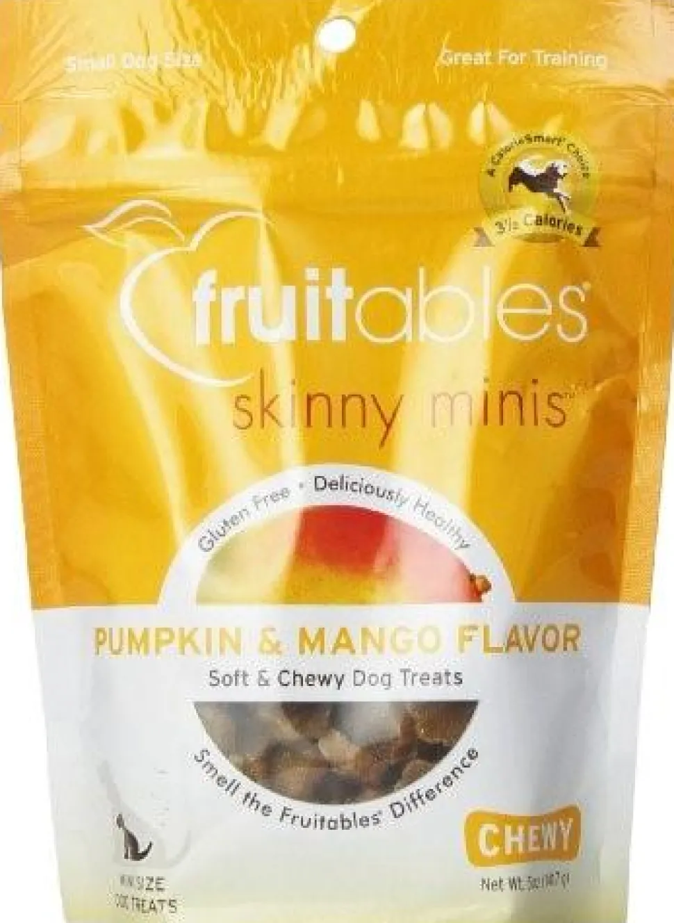 Fruitables Skinny Mini Pumpkin & Mango Soft and Chewy Dog Treats - 5 oz Pouch