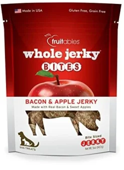 Fruitables Whole Jerky Bites Bacon & Apple Dog Jerky Treats - 5 oz Pouch