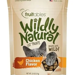 Fruitables Wildly Natural Chicken Crunchy Cat Treats - 2.5oz Bag