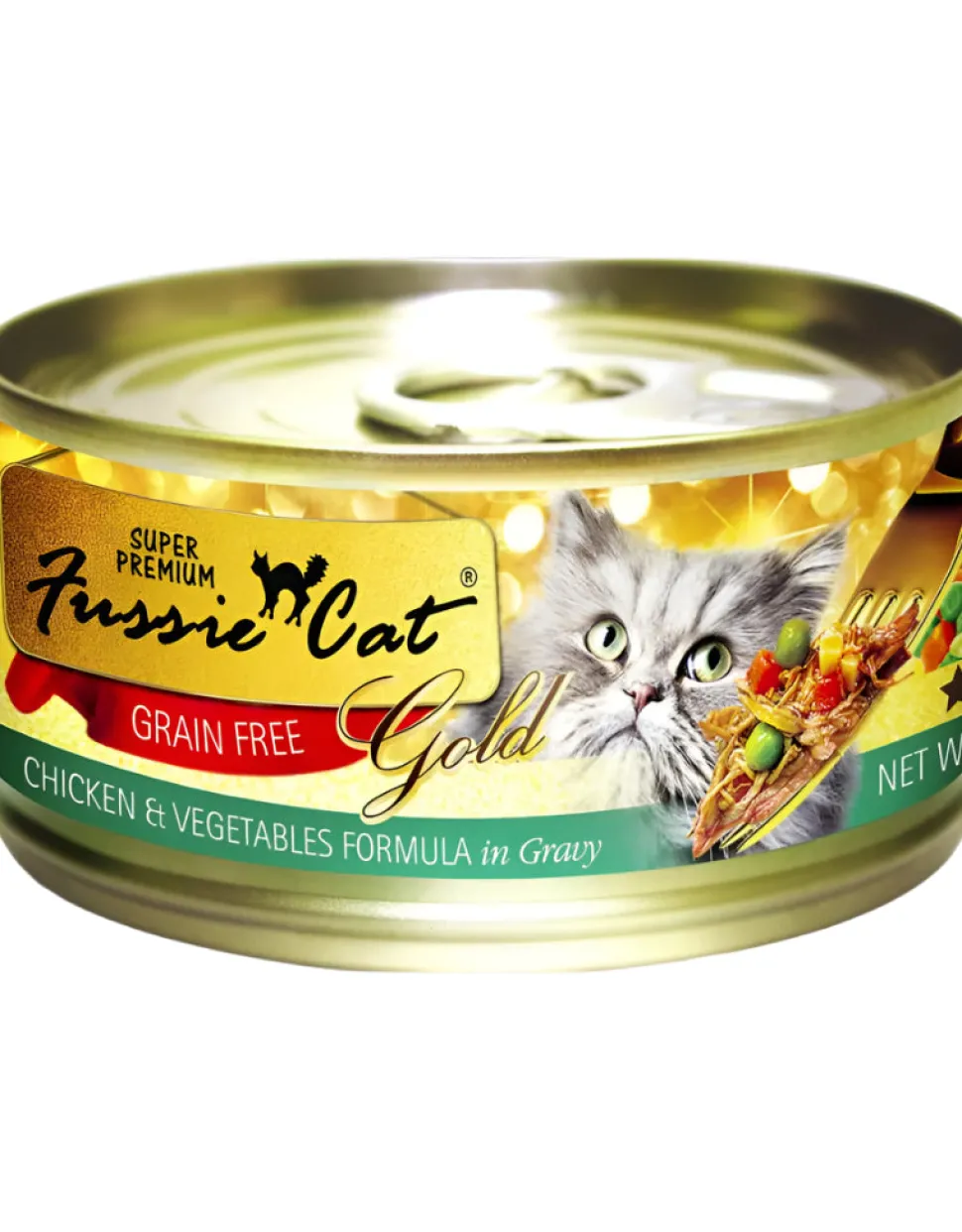 Fussie Cat Chicken Vegetables with Gravy Canned Cat Food - 24/5.5 oz Cans - Case of 1