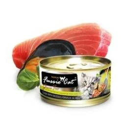 Fussie Cat Premium Tuna with Mussels Formula in Aspic Canned Cat Food - 24/2.82 oz Cans - Case of 1