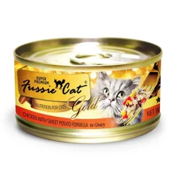 Fussie Cat SP Chicken with Sweet Potato Formula in Gravy Canned Cat Food - 24/2.82 oz Cans - Case of 1
