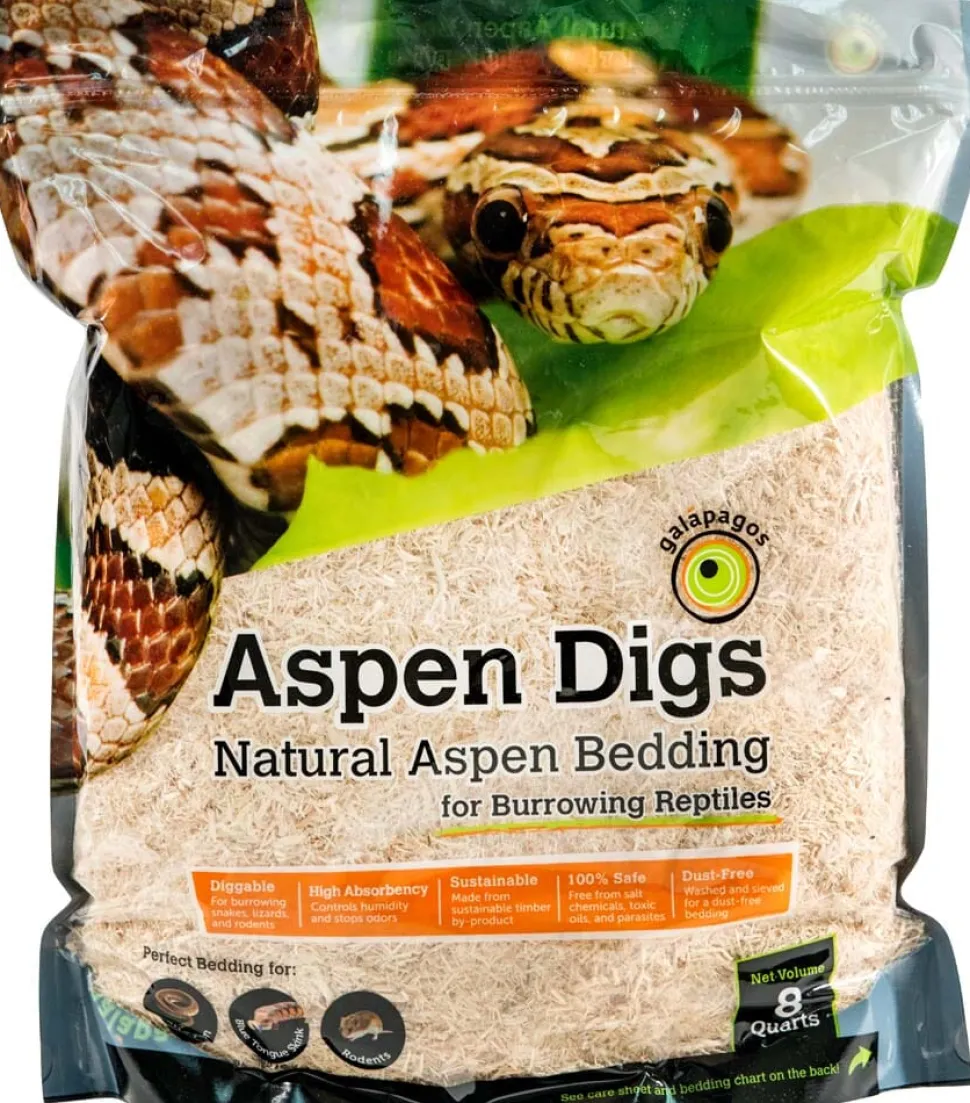 Galapagos Aspen Digs Natural Aspen Bedding Substrate Tan - 8 Qt