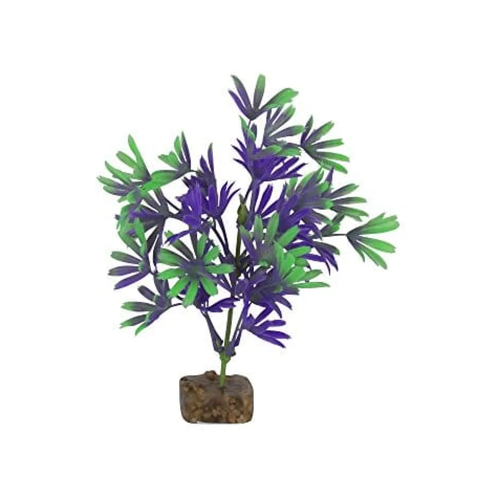 Glofish Multi-Color Plastic Aquarium Plant - Purple and Green - Medium