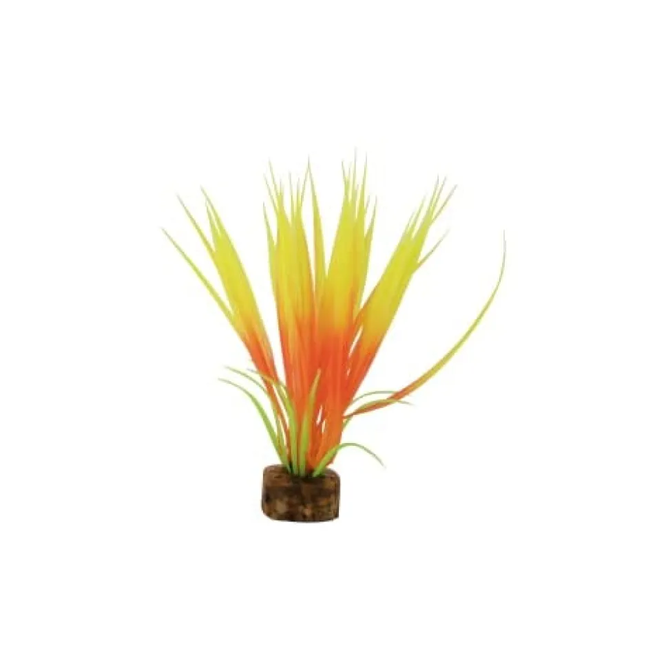 Glofish Multi-Color Plastic Aquarium Plant - Orange and Yellow - Small