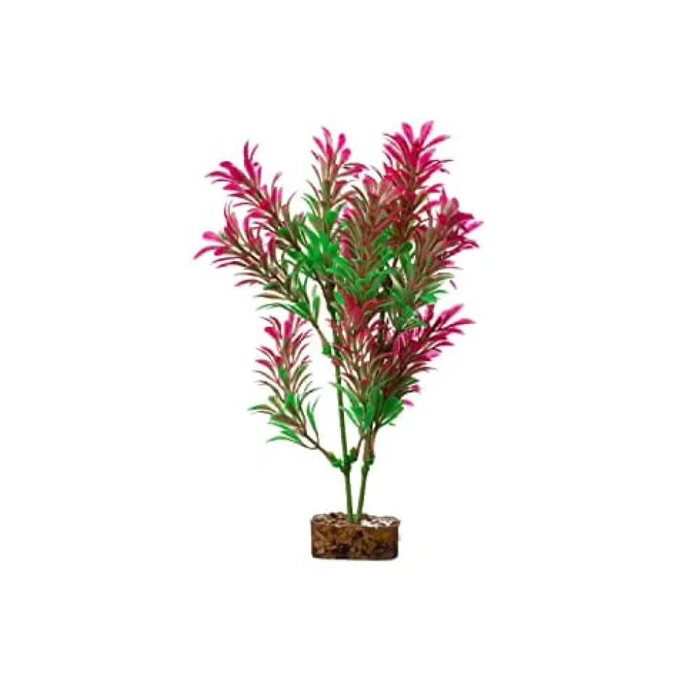 Glofish Multi-Color Plastic Aquarium Plant - Green and Pink - Medium