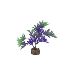 Glofish Multi-Color Plastic Aquarium Plant - Purple and Green - Small