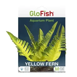 Glofish Plastic Aquarium Plant - Yellow Fern - Medium