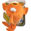 GoDog Action Battery-Free Reacting Squeaky GoldFish Plush Dog Toy - Orange
